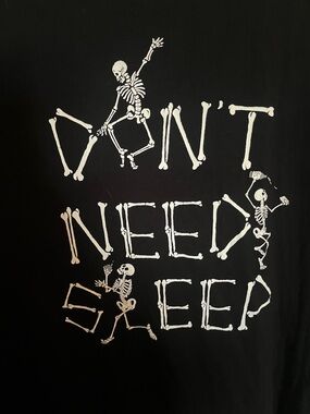 torrid Black Graphic Tee with White Skeleton Slogan